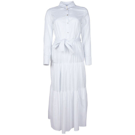 Alpha Studio White Cotton Dress white-cotton-dress