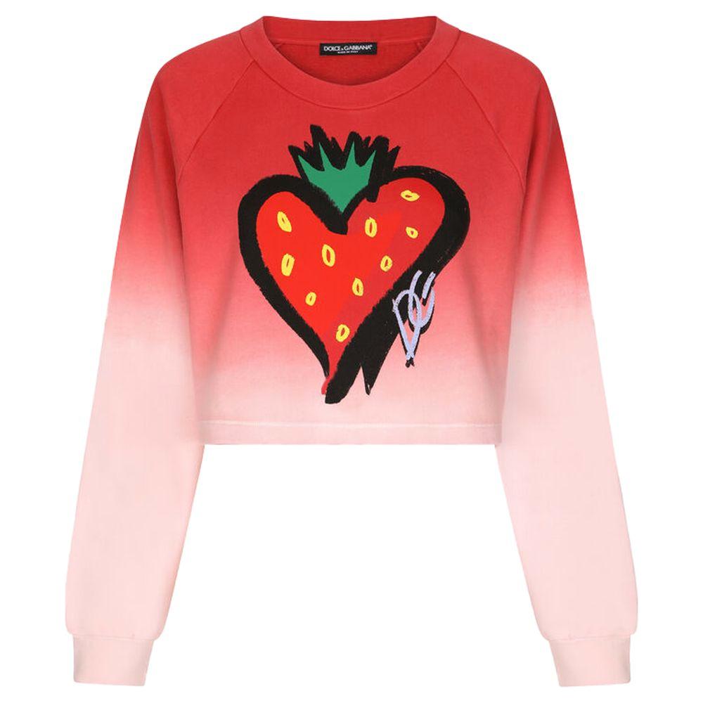 Dolce & Gabbana Red Cotton Sweater red-cotton-sweater