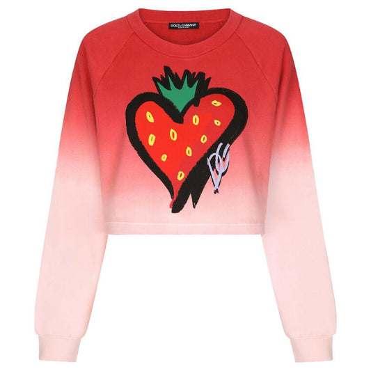 Dolce & Gabbana Red Cotton Sweater red-cotton-sweater
