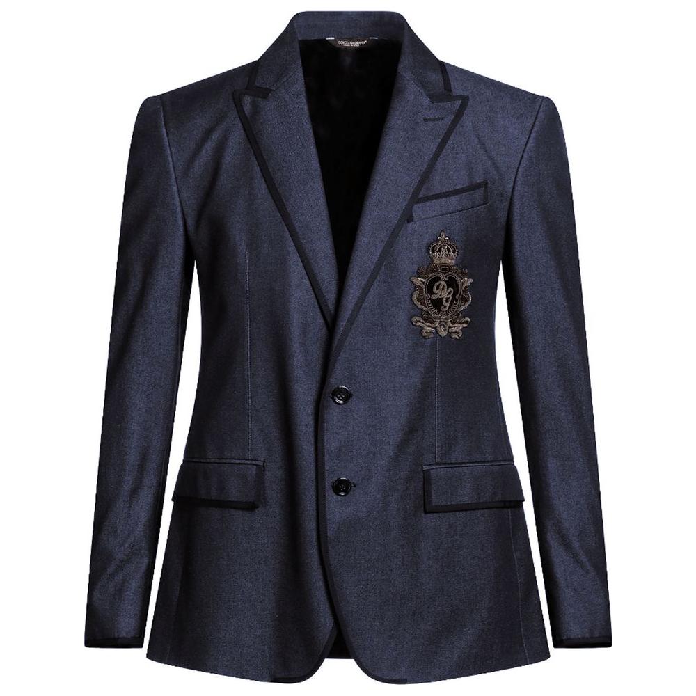 Dolce & Gabbana Blue Cotton Blazer blue-cotton-blazer
