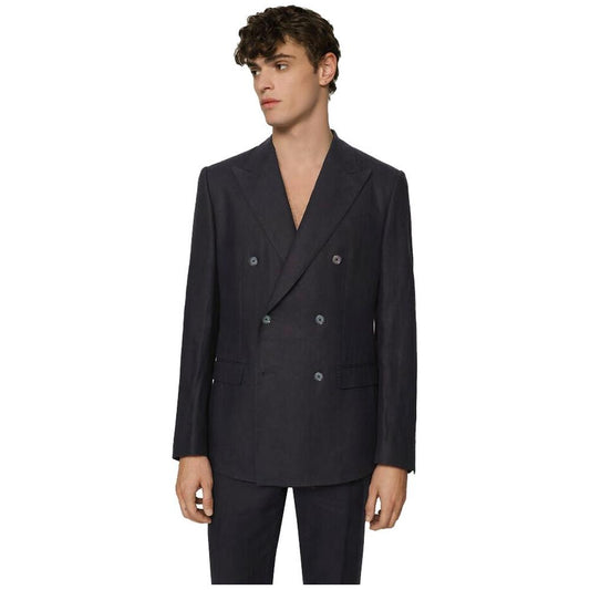 Dolce & Gabbana Blue Linen Suit blue-linen-suit