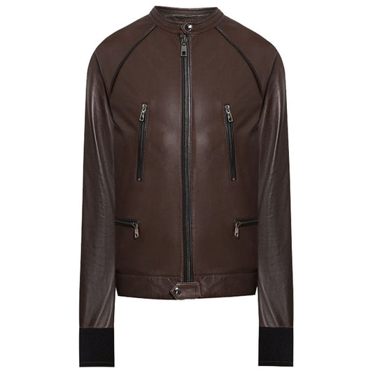 Brown Leather Di Lambskin Jacket