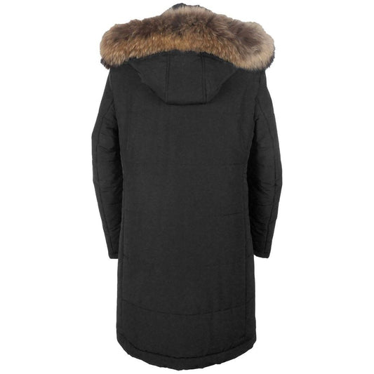 Made in Italy Black Wool Vergine Jacket black-wool-vergine-jacket