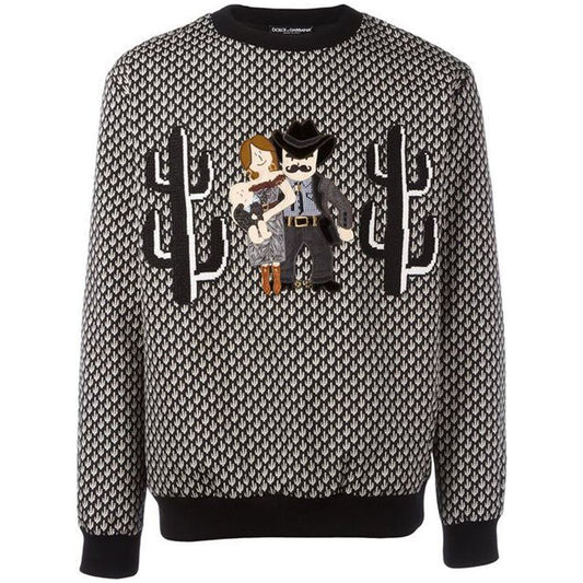 Dolce & Gabbana Black Polyester Sweater black-polyester-sweater