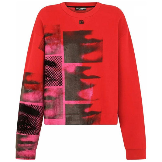Dolce & Gabbana Red Cotton Sweater red-cotton-sweater-3