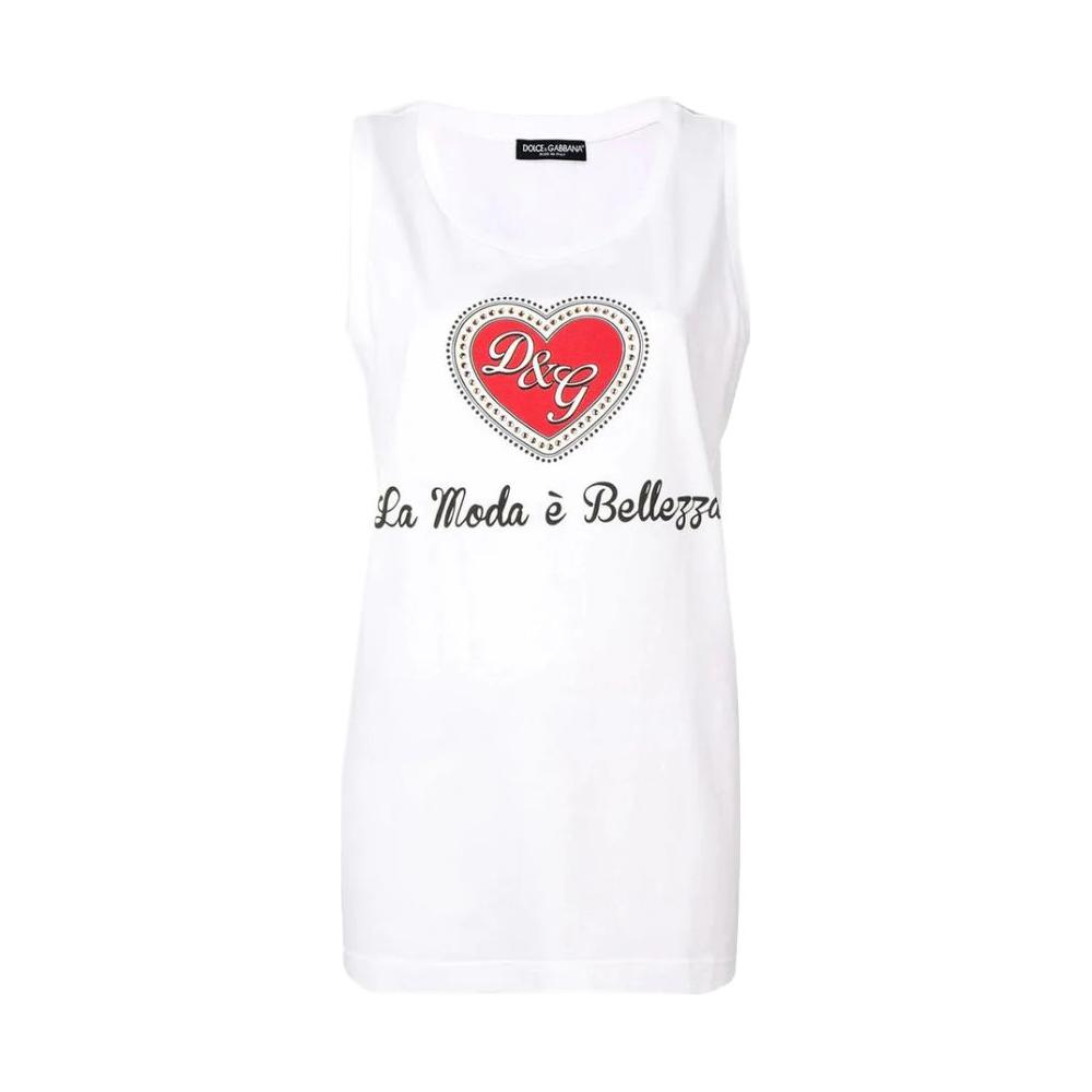 Dolce & Gabbana White Cotton Tops & T-Shirt white-cotton-tops-t-shirt-16