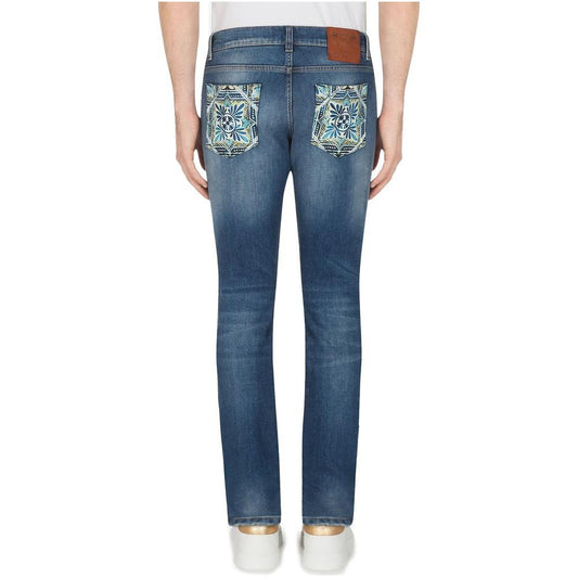 Dolce & Gabbana Blue Cotton Jeans & Pant blue-cotton-jeans-pant-5