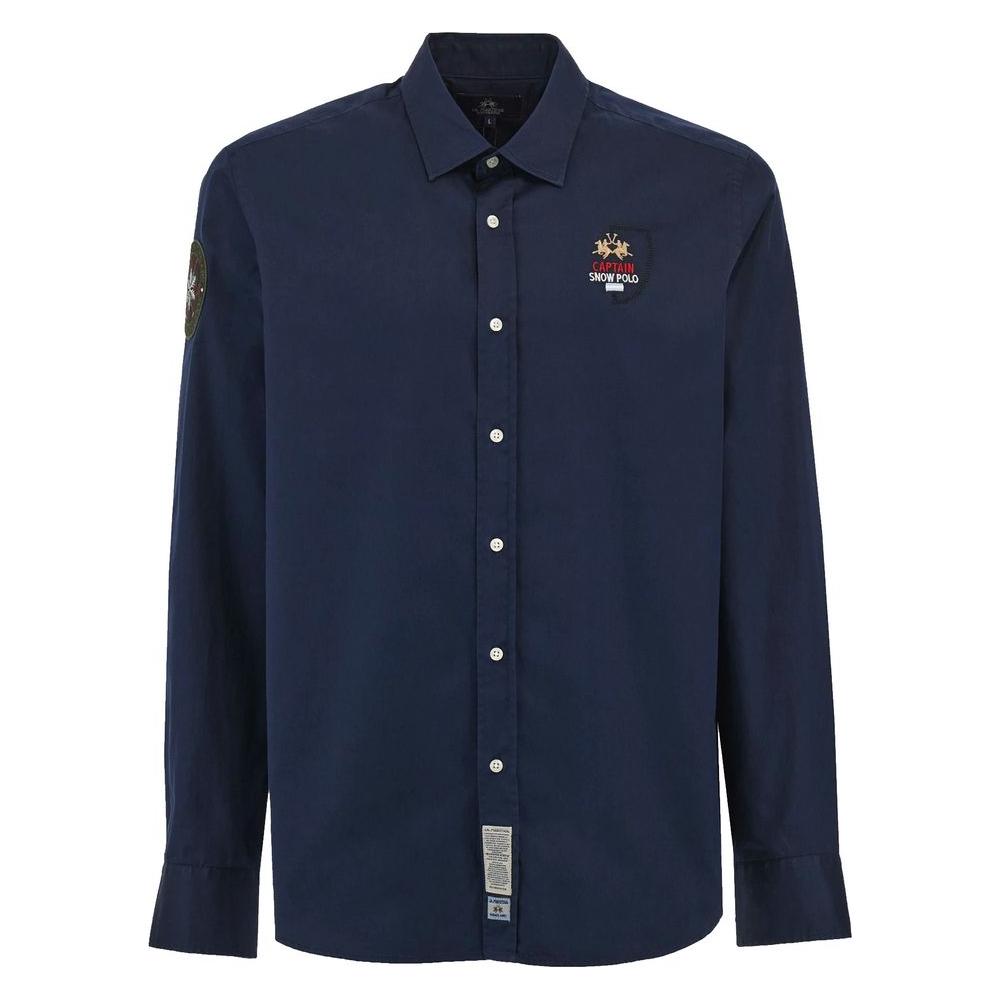La Martina Blue Cotton Shirt blue-cotton-shirt-24