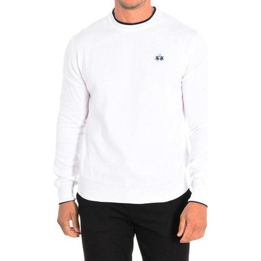 La Martina White Cotton Sweater white-cotton-sweater-10