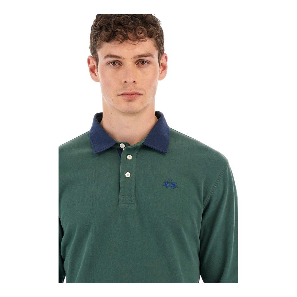 La Martina Green Cotton Polo Shirt green-cotton-polo-shirt-8