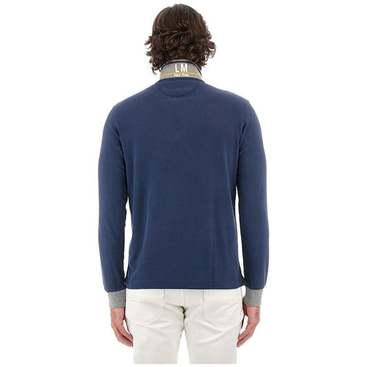La Martina Blue Cotton Polo Shirt blue-cotton-polo-shirt-19