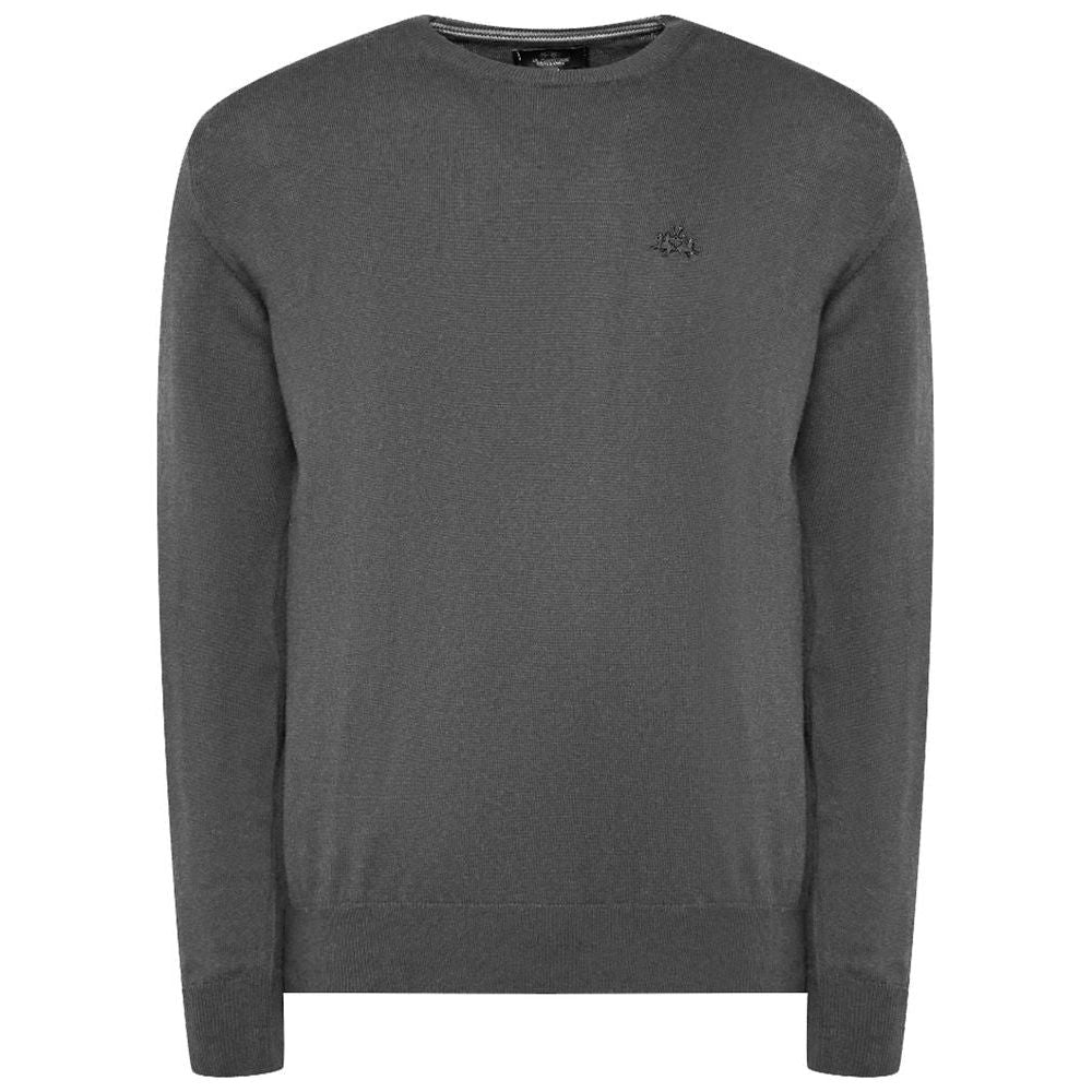 La Martina Gray Cotton Sweater gray-cotton-sweater-9