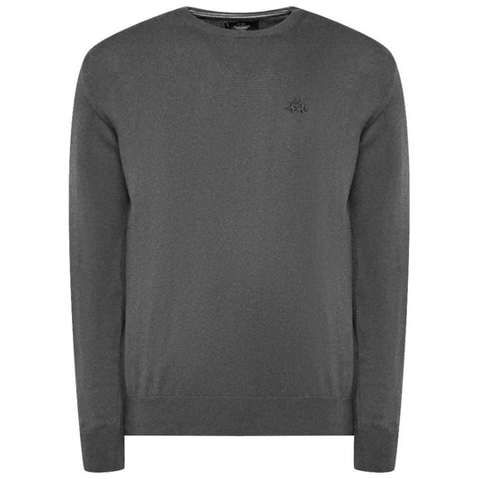 La Martina Gray Cotton Sweater gray-cotton-sweater-9