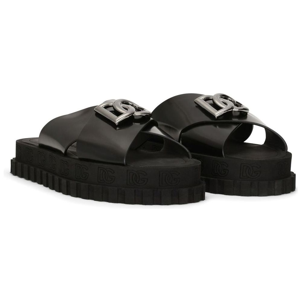 Dolce & Gabbana Black Calfskin Sandal black-calfskin-sandal