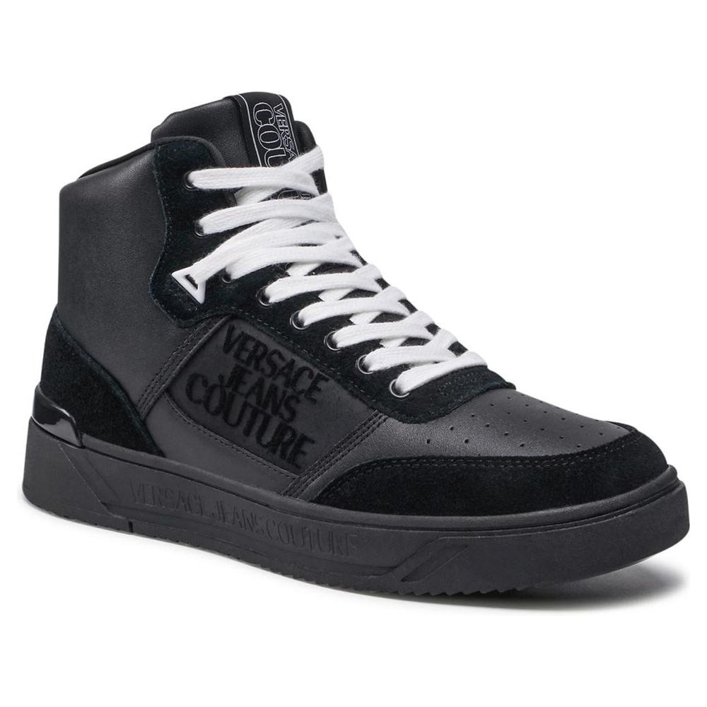 Versace Jeans Black Leather Di Calfskin Sneaker black-leather-di-calfskin-sneaker-2