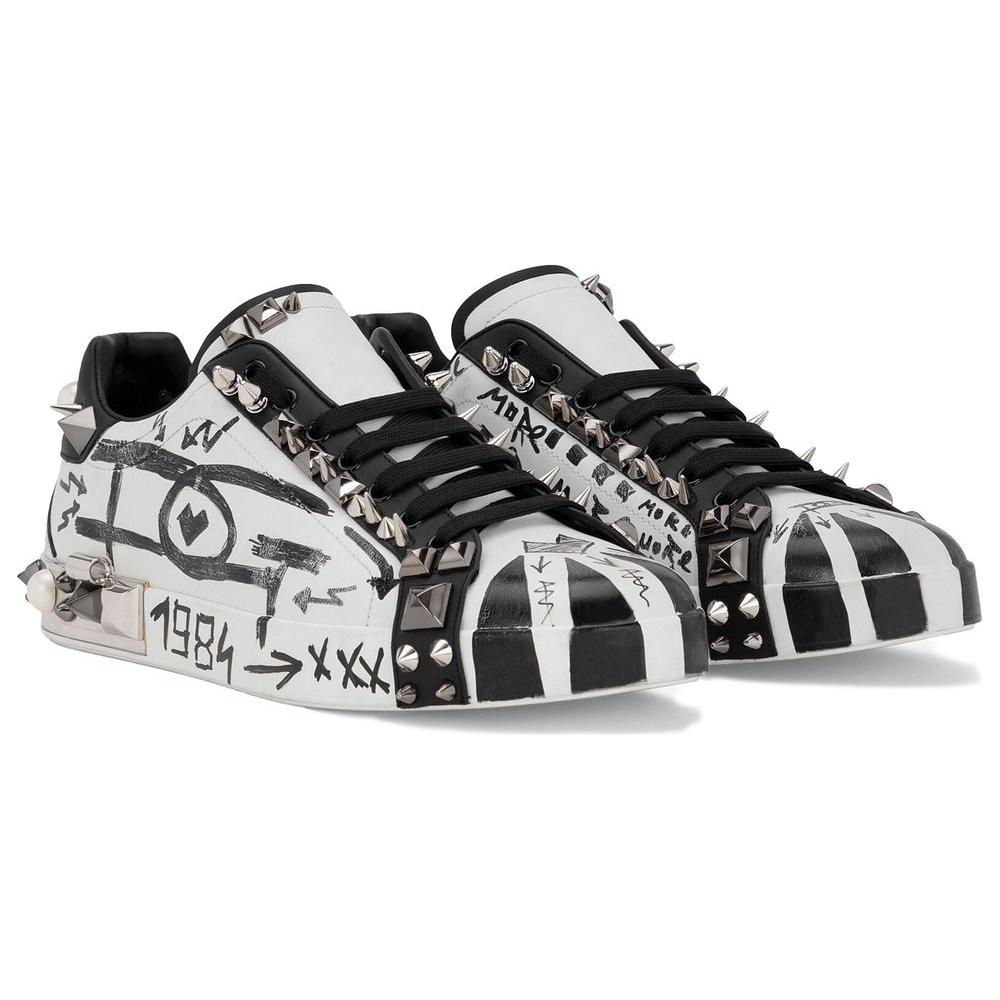 Dolce & Gabbana White Leather Di Calfskin Sneaker white-leather-di-calfskin-sneaker-4
