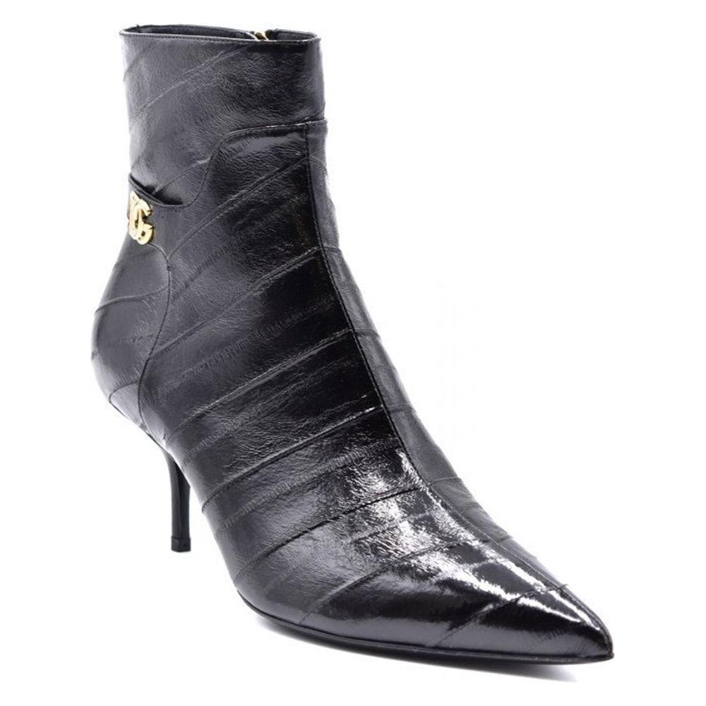 Dolce & Gabbana Black Leather Di Anguilla Boot black-leather-di-anguilla-boot
