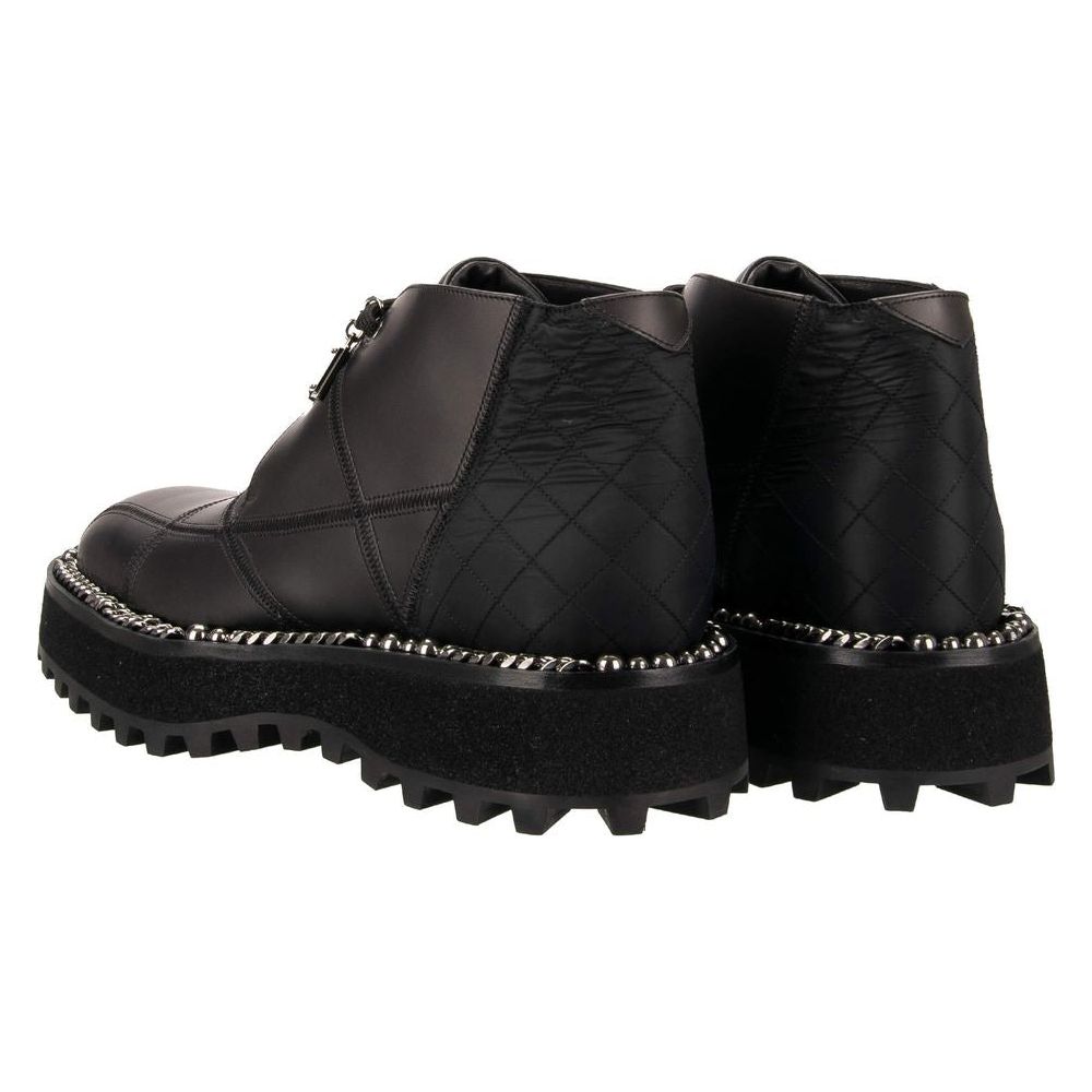 Dolce & Gabbana Black Leather Di Lambskin Boot black-leather-di-lambskin-boot