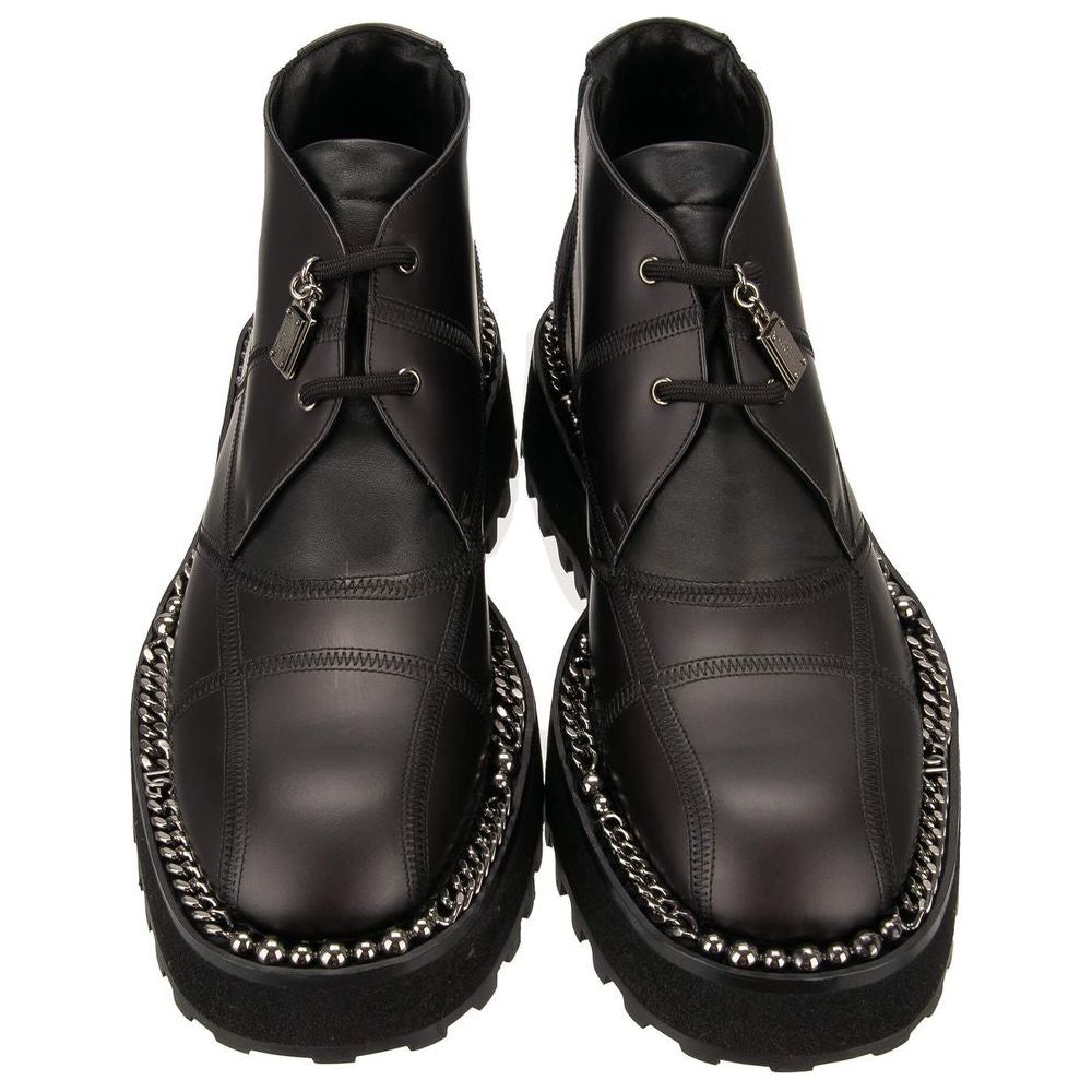 Black Leather Di Lambskin Boot