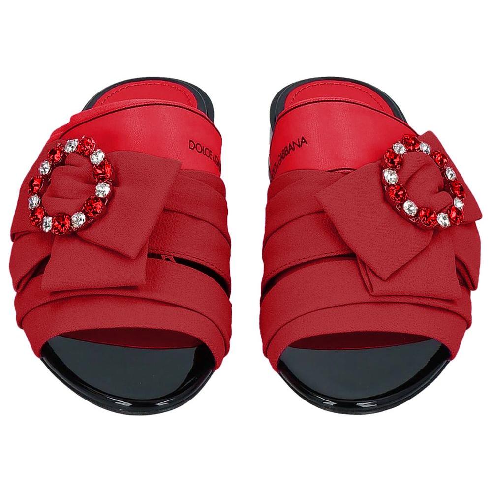 Dolce & Gabbana Red Polyester Sandal red-polyester-sandal
