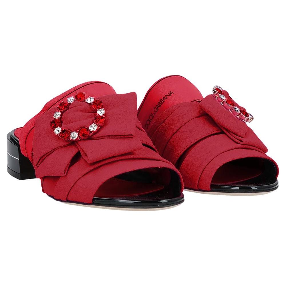 Dolce & Gabbana Red Polyester Sandal red-polyester-sandal