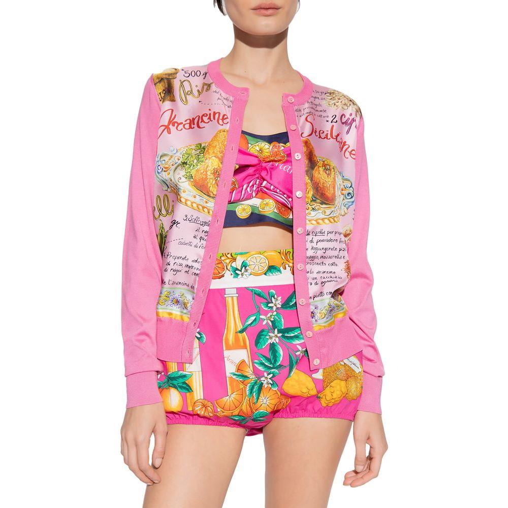 Dolce & Gabbana Pink Silk Sweater pink-silk-sweater