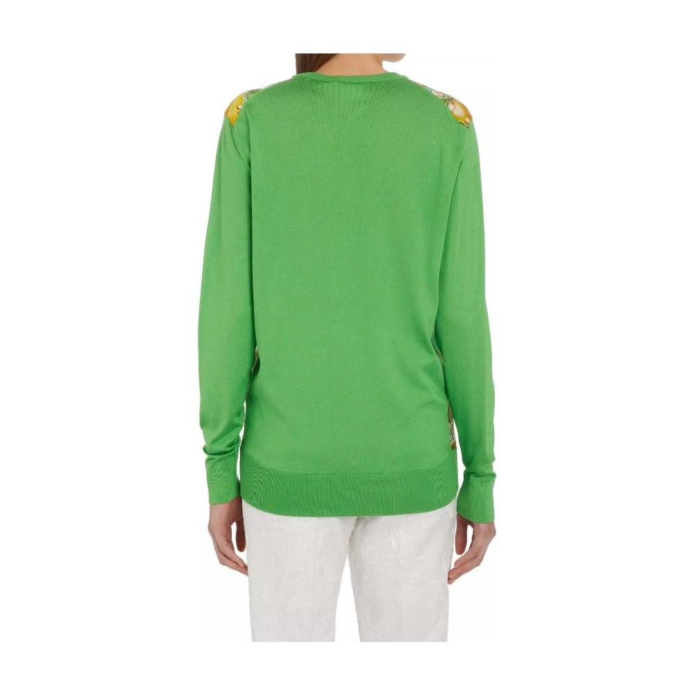 Dolce & Gabbana Green Silk Sweater green-silk-sweater