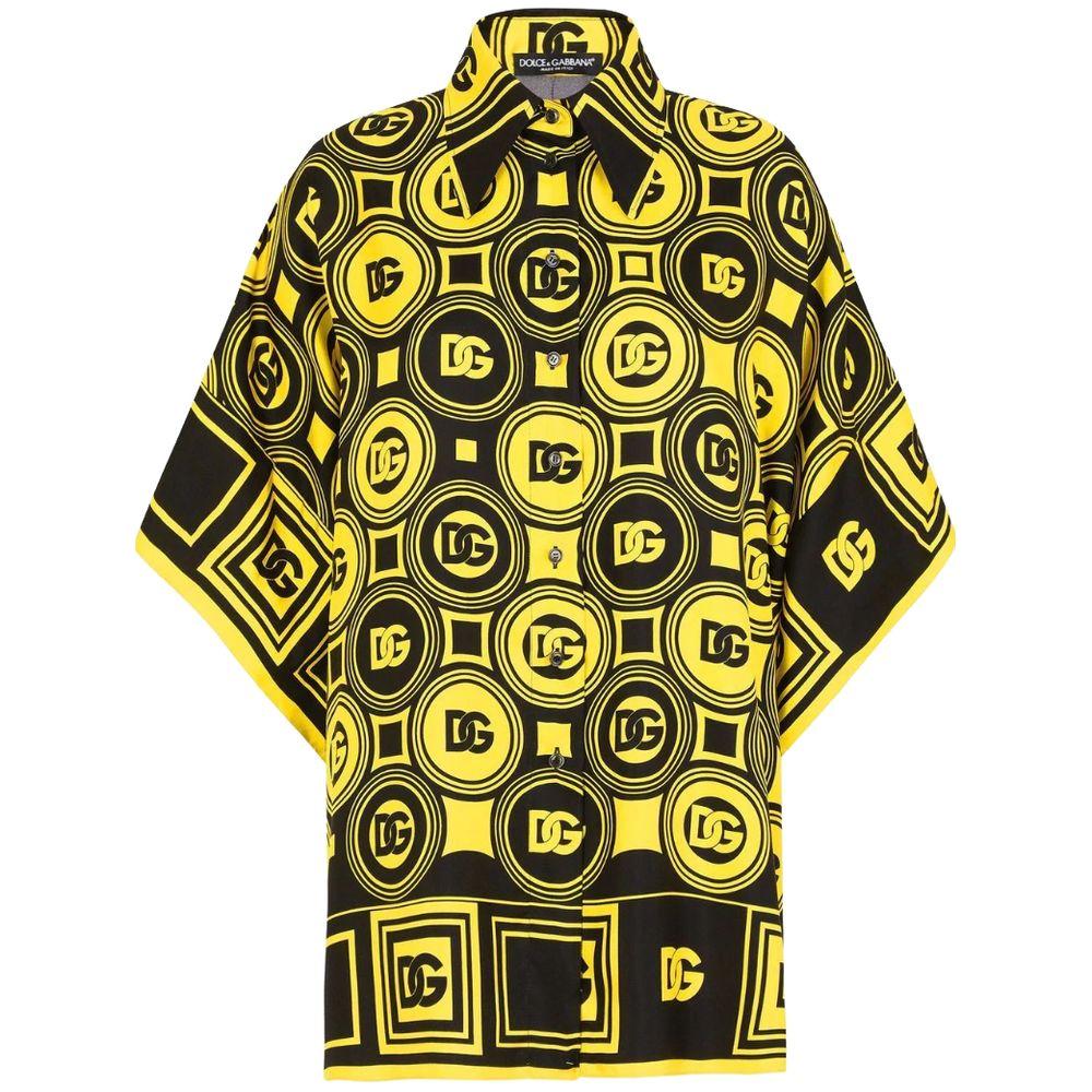 Dolce & Gabbana Yellow Silk Shirt yellow-silk-shirt