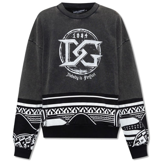 Dolce & Gabbana Black Cotton Sweater black-cotton-sweater-34