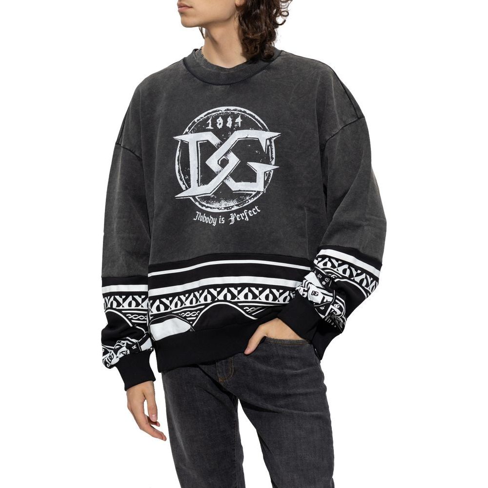 Dolce & Gabbana Black Cotton Sweater black-cotton-sweater-34