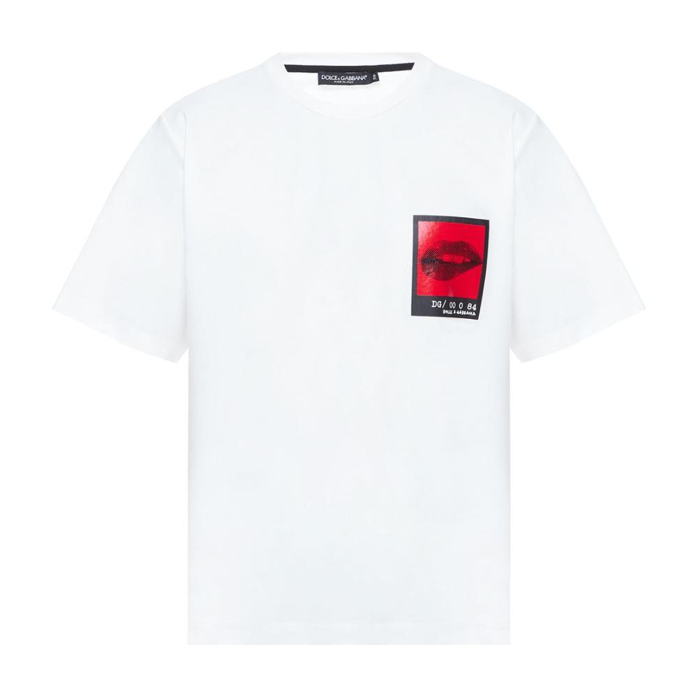 Dolce & Gabbana White Cotton T-Shirt white-cotton-t-shirt-84