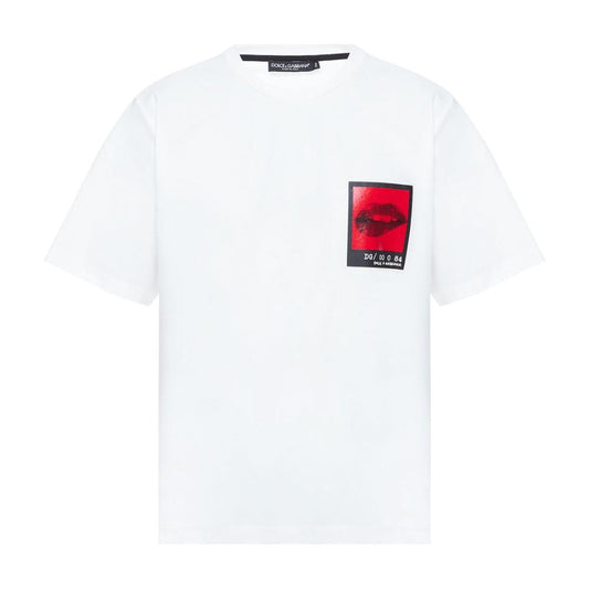 Dolce & Gabbana White Cotton T-Shirt white-cotton-t-shirt-84
