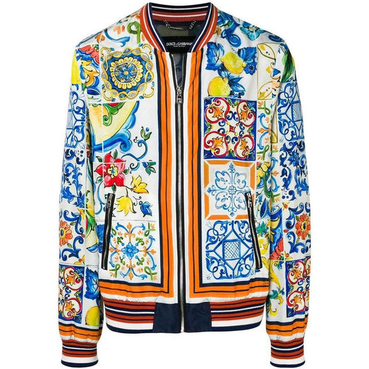 Dolce & Gabbana Multicolor Polyester Jacket multicolor-polyester-jacket-1
