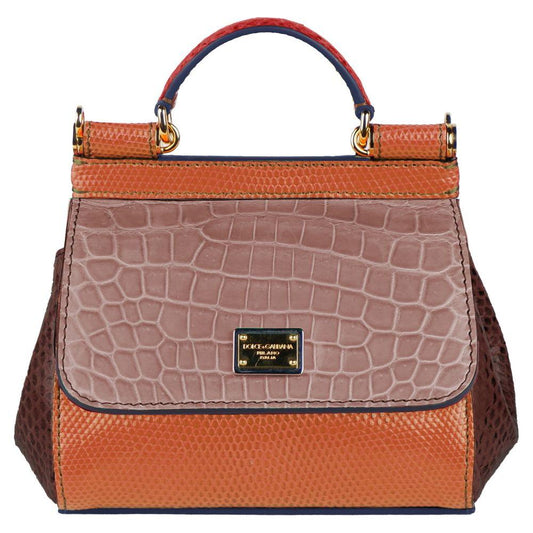 Dolce & Gabbana Multicolor Leather Di Crocodile Handbag multicolor-leather-di-crocodile-handbag-1