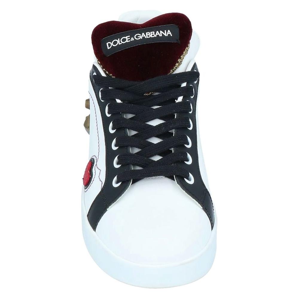 Dolce & Gabbana White Leather Di Calfskin Sneaker white-leather-di-calfskin-sneaker-8