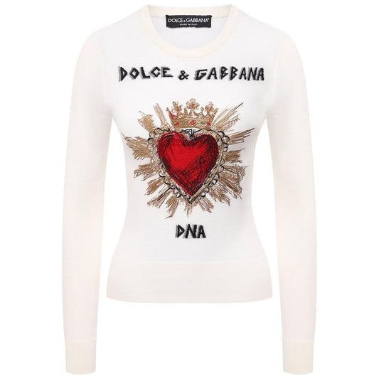 Dolce & Gabbana White Wool Sweater white-wool-sweater-3