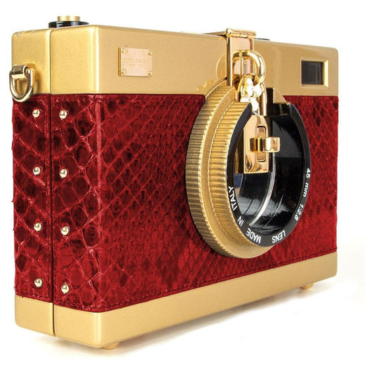 Dolce & Gabbana Red Leather Di Pitone Crossbody Bag red-leather-di-pitone-crossbody-bag
