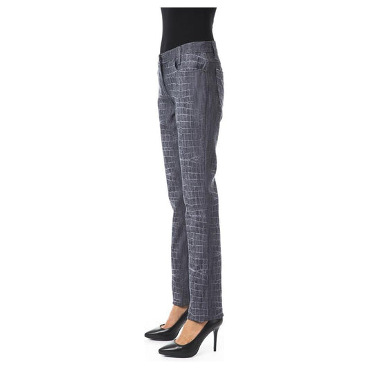 Chic Croc Print Trousers with Pockets