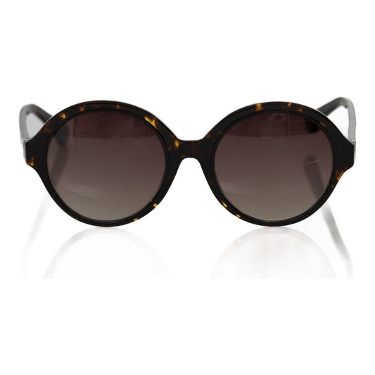 Frankie Morello Chic Black Turtle Pattern Round Sunglasses chic-black-turtle-pattern-round-sunglasses