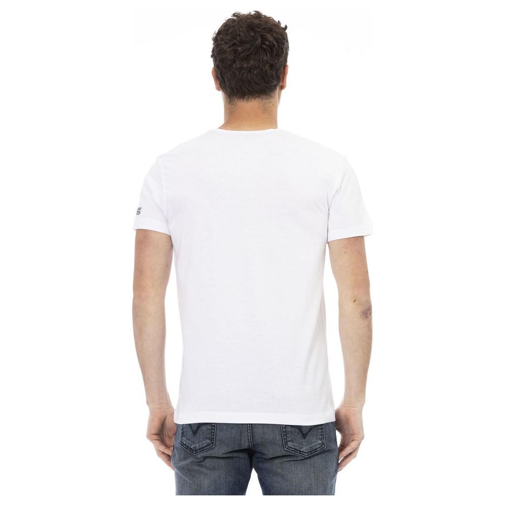 Elegant White Tee with Artistic Front Print