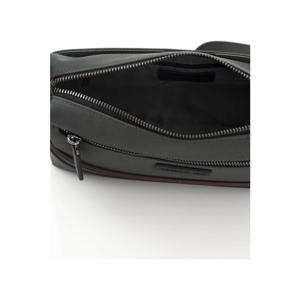 Cerruti 1881 Elegant Gray Zip Pouch for Men gray-nylon-clutch-bag