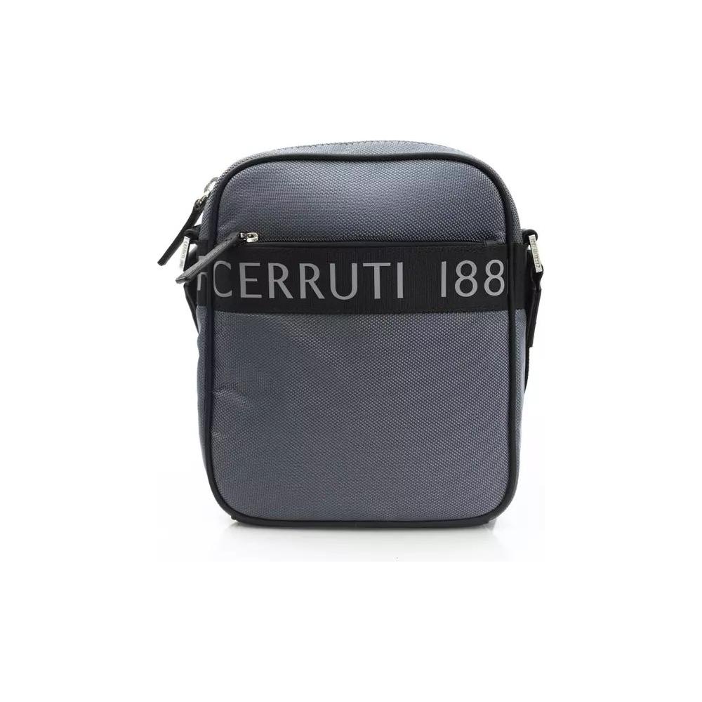 Cerruti 1881 Chic Gray Nylon-Leather Messenger Handbag chic-gray-nylon-leather-messenger-handbag
