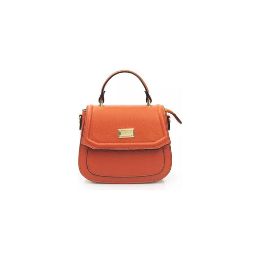 Baldinini Trend | Elegant Red Leather Shoulder Bag with Golden Accents| McRichard Designer Brands   