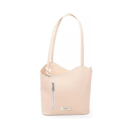 Baldinini Trend | Chic Pink Leather Backpack for Sophisticated Style| McRichard Designer Brands   