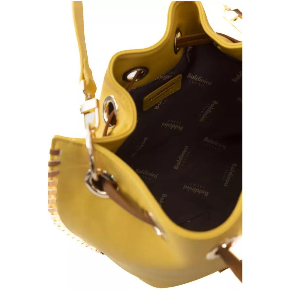 Baldinini Trend Golden Detail Yellow Shoulder Bag golden-detail-yellow-shoulder-bag