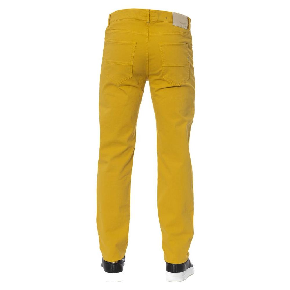 Trussardi Jeans Elegant Cotton Blend Yellow Trousers yellow-cotton-jeans-pant