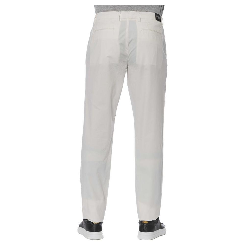 Trussardi Jeans Chic White Cotton Blend Trousers white-cotton-jeans-pant-25