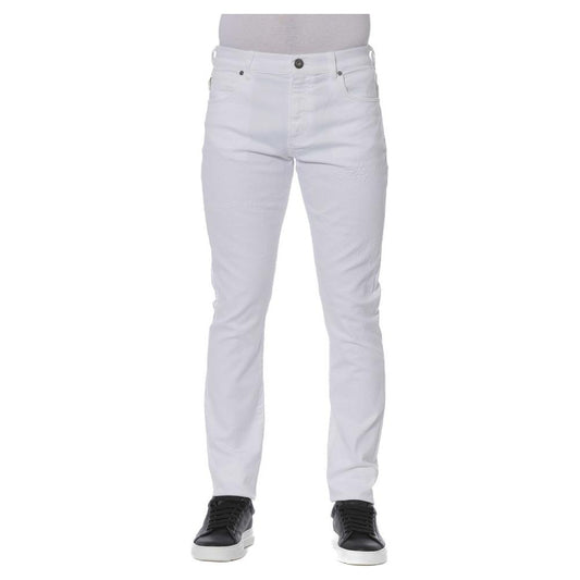 Trussardi Jeans Elegant White Cotton Blend Jeans white-cotton-jeans-pant-19