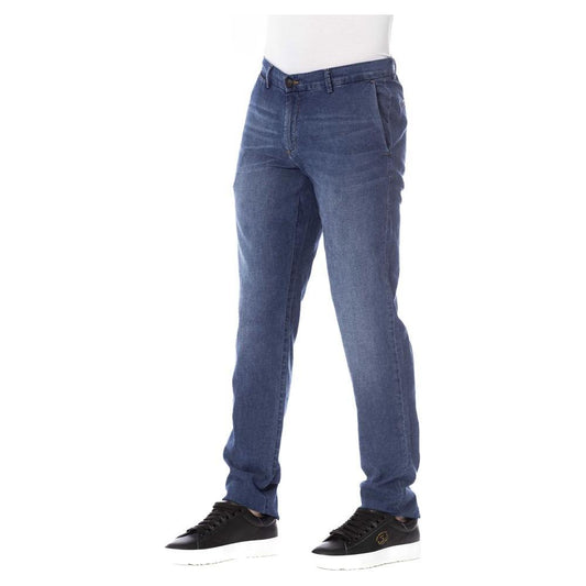 Trussardi Jeans | Sleek Cotton Denim with Classic Fixings| McRichard Designer Brands   