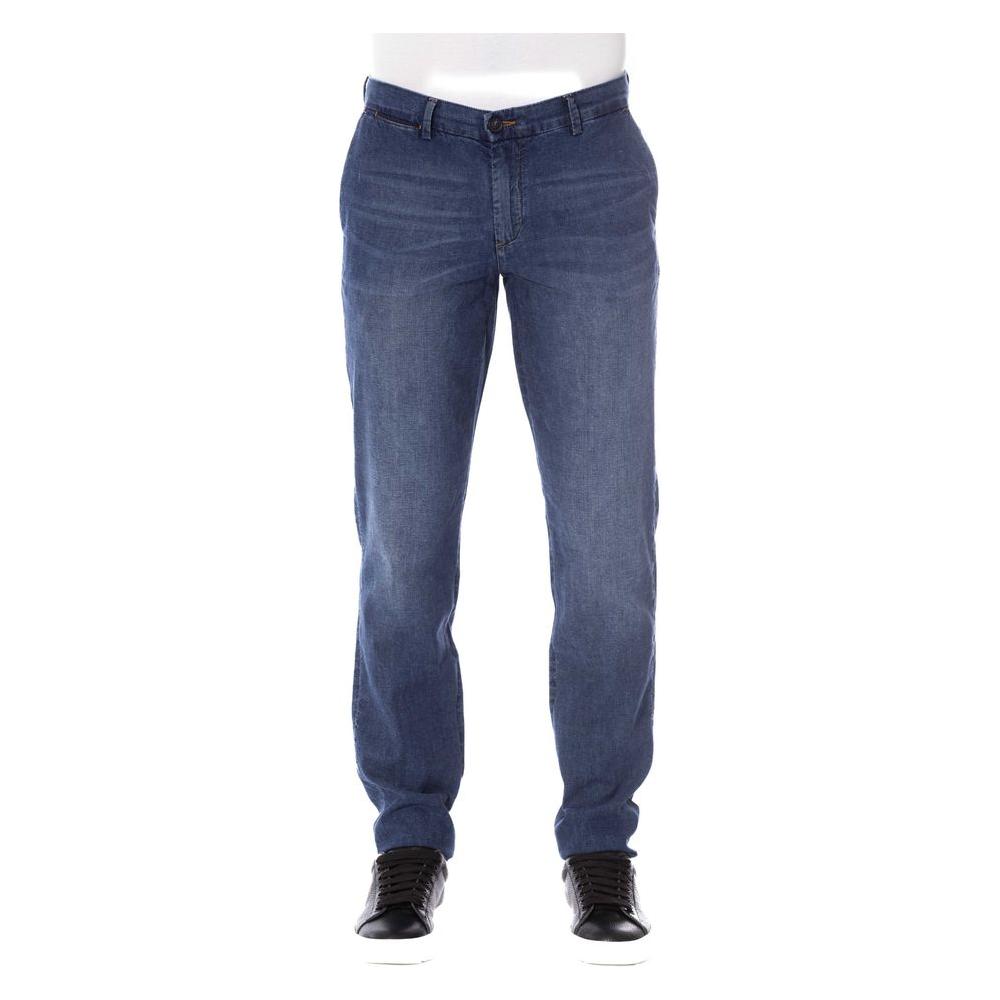 Trussardi Jeans | Sleek Cotton Denim with Classic Fixings| McRichard Designer Brands   